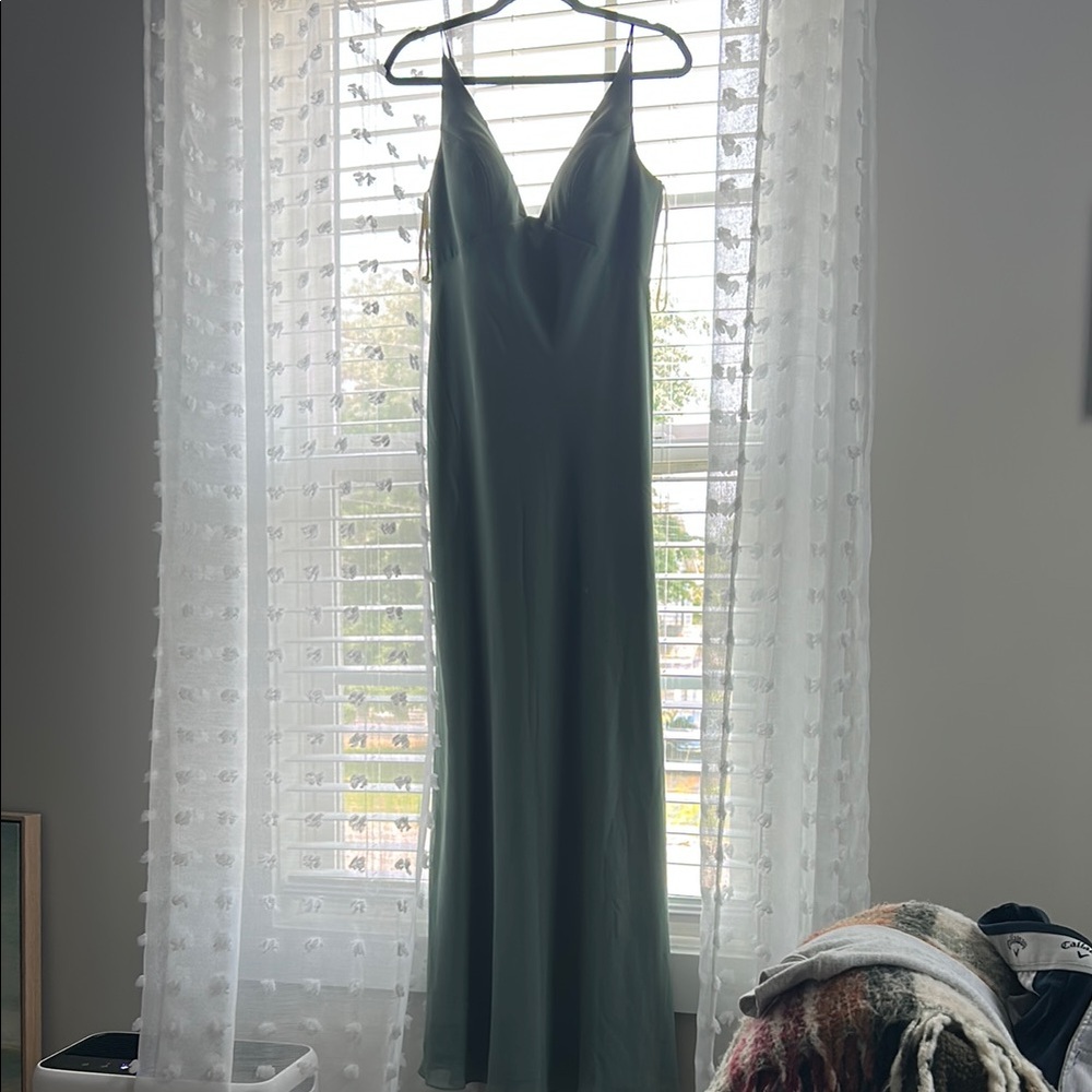 Jenny Yoo Sage Green Bridesmaid Gown (Worn once)
